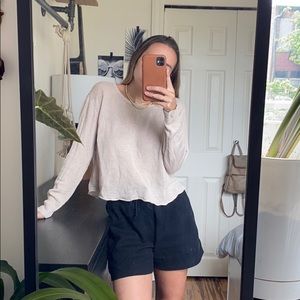 OAK nude cropped knit sweater